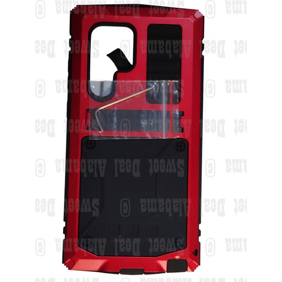 Red S22 Ultra Waterproof Case – Shockproof Metal Armor w/ Stand, 360° Cover - Picture 3 of 7